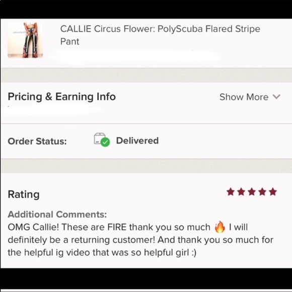 CALLIE Circus Flower: PolyScuba Flared Stripe Pant - Picture 6 of 9